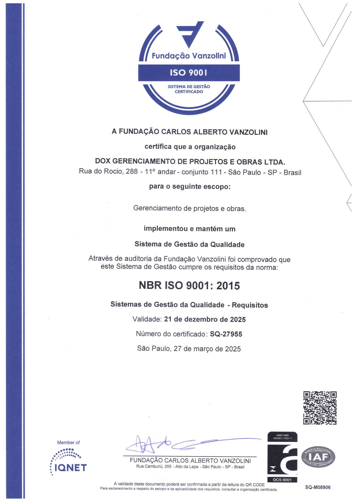 Certificado ISO